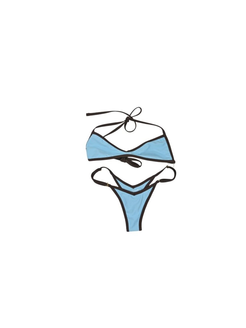 Cosmic Palms Sculpt Top & Amber Bottom Bikini Set in Blue Cacao